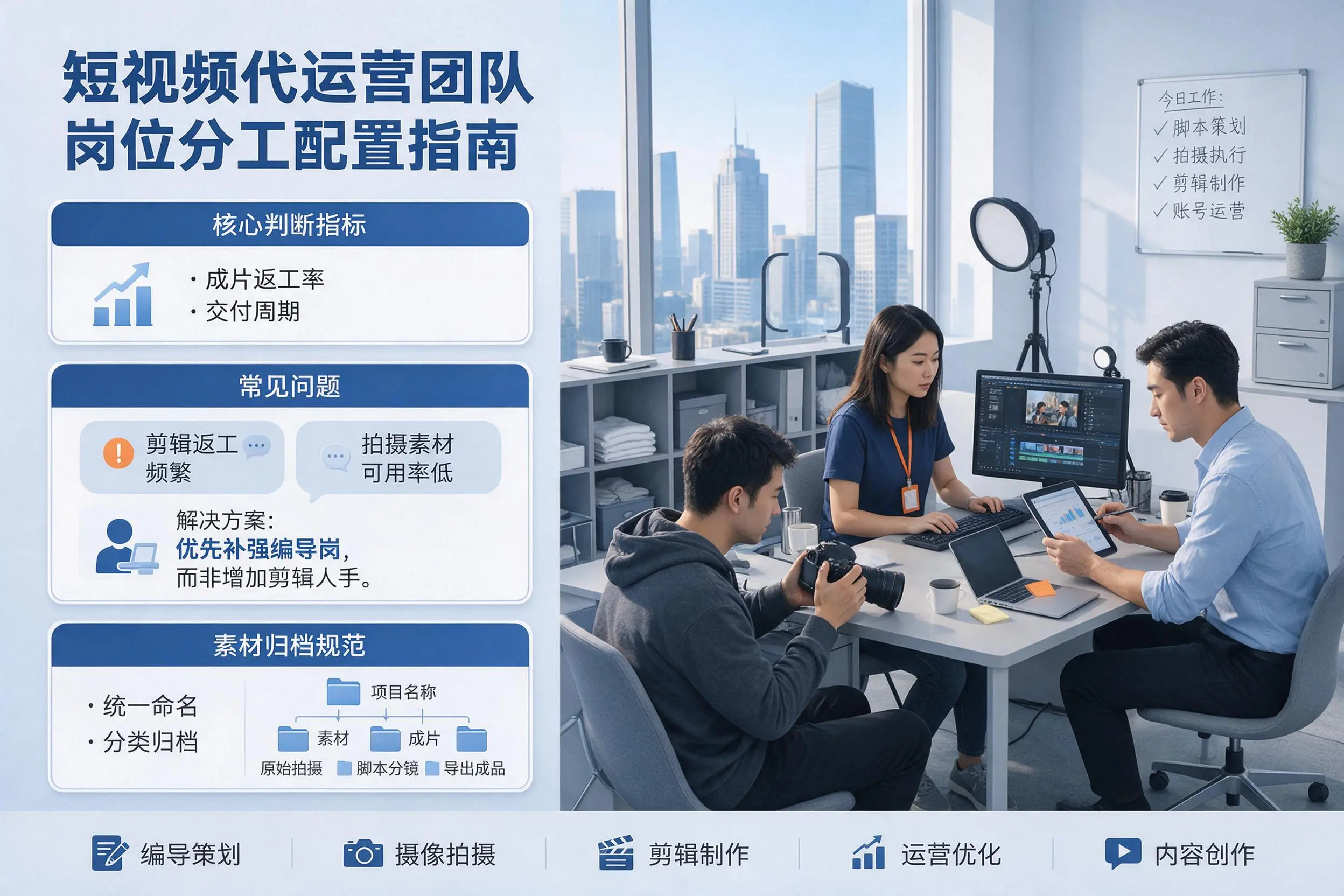 短视频代运营团队如何配置？达州企业岗位分工科普说明